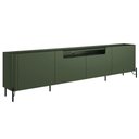 Ver imagem 1 de Rack para Sala de Estar Tv 75 Pol 4 Portas Pés Industrial Preto Alef I03 Musgo - Lyam Decor