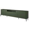 Rack para Sala de Estar Tv 75 Pol 4 Portas Pés Industrial Preto Alef I03 Musgo - Lyam Decor - 5