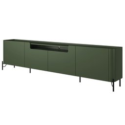 Rack para Sala de Estar Tv 75 Pol 4 Portas Pés Industrial Preto Alef I03 Musgo - Lyam Decor - 5 Rack para Sala de Estar Tv 75 Pol 4 Portas Pés Industrial Preto Alef I03 Musgo - Lyam Decor - 5