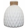 VASO DECORATIVO BRANCO DETALHE CORDA 19CM - 1