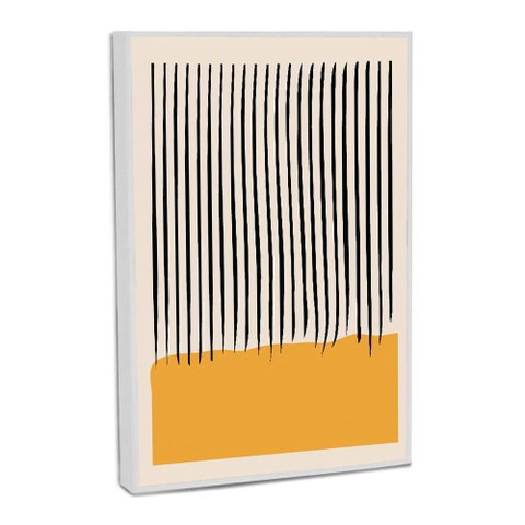 Quadro Decorativo Abstrato Linhas e Cores I com Moldura Filete