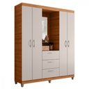 Ver imagem 1 de Guarda Roupa Casal 4 Portas 3 Gavetas Capelinha com Espelho Clapton Caemmun
