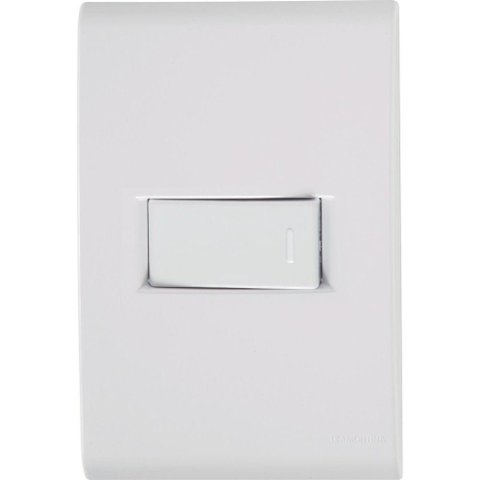 Conjunto 4x2 com 1 Interruptor Simples Horizontal Tramontina Liz 10 a 250 V Branco Tramontina