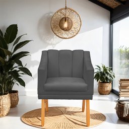 Kit Poltrona Cadeira para Sala Confortável e Moderna Mila Suede - 2