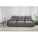 Ver imagem 4 de Sofá Retrátil e Reclinável 2,10m C/ 03 Módulos em Tecido Suede Cinza