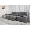 Sofá Retrátil e Reclinável 2,10m C/ 03 Módulos em Tecido Suede Cinza - 2