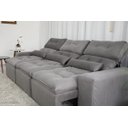 Ver imagem 3 de Sofá Retrátil e Reclinável 2,10m C/ 03 Módulos em Tecido Suede Cinza