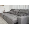 Sofá Retrátil e Reclinável 2,10m C/ 03 Módulos em Tecido Suede Cinza - 3