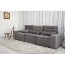 Ver imagem 5 de Sofá Retrátil e Reclinável 2,10m C/ 03 Módulos em Tecido Suede Cinza