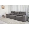 Sofá Retrátil e Reclinável 2,10m C/ 03 Módulos em Tecido Suede Cinza - 5