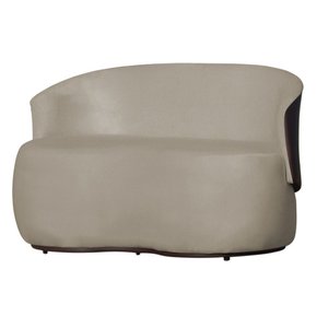 Poltrona Namoradeira Sofá Orgânico 2 Lugares Beatriz Composê Corino Marrom - Suede Bege