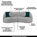 Ver imagem 4 de Sofá 3 Lugares para Sala Living Olimpo 240 Cm M03 Veludo Cinza Claro - Lyam Decor
