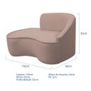 Ver imagem 5 de Kit Divã Recamier Orgânico Marrocos 150cm Lado Esquerdo e 2 Poltronas Amore Linho