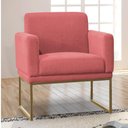 Ver imagem 3 de Poltrona Decorativa Juliette Suede Com Armação Dourada Metal