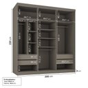Ver imagem 3 de Guarda-Roupa 3 Portas Araçá CabeCasa MadeiraOriginals Cinza/Fendi
