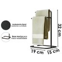 Ver imagem 2 de Kit 2 Porta Toalha Toalheiro Duplo Lovell Bancada Preto Cozinha Lavabo DHom