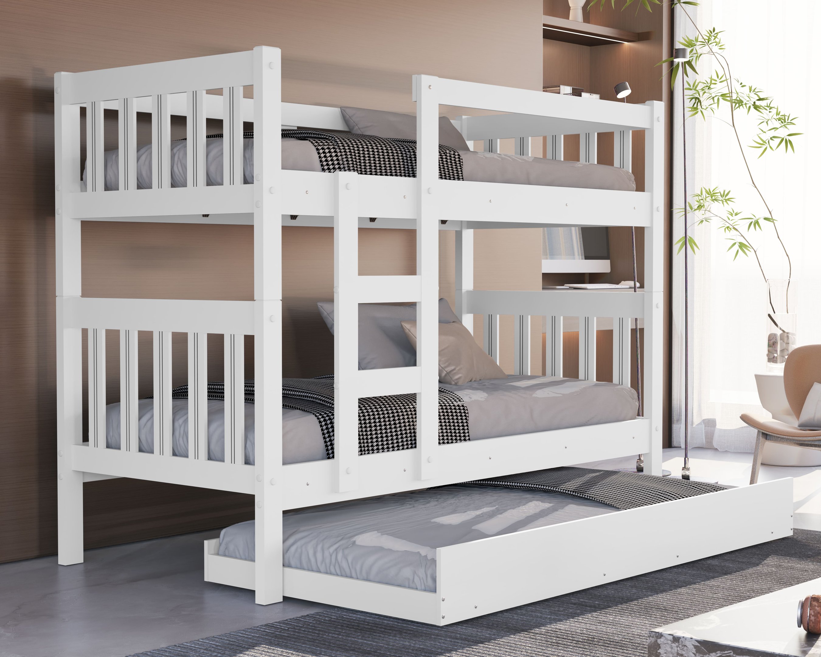 Beliche Solteiro Capri + Cama Auxiliar 100% Mdf