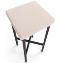 Ver imagem 5 de Kit 05 Banquetas Alta Bar Cozinha Sala de Jantar Preto Stella L02 Suede Bege - Lyam Decor