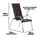 Ver imagem 4 de Jogo de 4 Cadeiras e Mesa em Alumínio para Piscina, Varanda