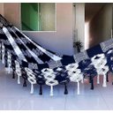 Ver imagem 3 de Rede Grande Luxo de Dormir P/ Casal 4,40 Metros Várias Cores:preto com Branco