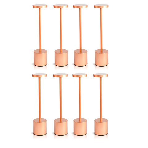 Kit 8 Luminária de Mesa Touch Candeeiro Led sem Fio Recarregável Rose