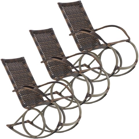 Conjunto com 3 Cadeiras de Balanço Varanda Área Edícula Trama Original