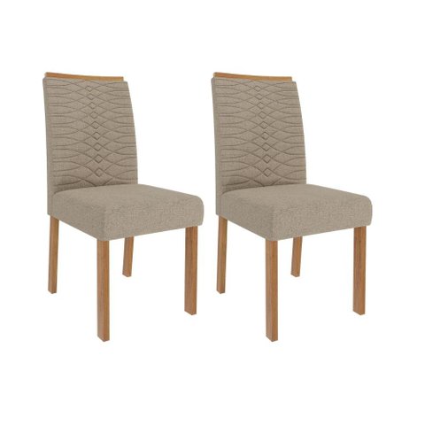 Cadeira para Mesa de Jantar Jogo de 2 Cadeiras Mdf Clarice Wood Cimol Madeira/bege