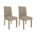 Ver imagem 1 de Cadeira para Mesa de Jantar Jogo de 2 Cadeiras Mdf Clarice Wood Cimol Madeira/bege