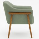 Ver imagem 4 de Kit 02 Poltronas Luna Base Madeira Bouclé Verde Claro - Nexta Casa