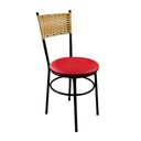 Ver imagem 4 de 2 Cadeiras Pretas para Cozinha Viena Palha:Vermelho