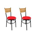 Ver imagem 1 de 2 Cadeiras Pretas para Cozinha Viena Palha:Vermelho