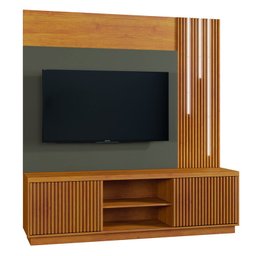 Home para Sala de Tv Moderno com Led 1,80m - Siena-naturale/platinum - Mavau Móveis - 2