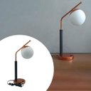 Ver imagem 2 de Abajur de Mesa Inclinado Interruptor Globo Vidro 12cm Lampada Branco Frio Decoração Casa