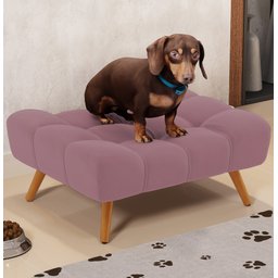 Puff Pet Cama Estofada para Cachorro Sofia L02 Suede Rosê - Inoviza - 2