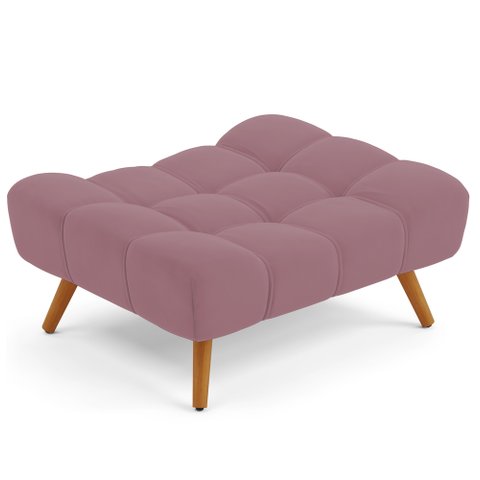 Puff Pet Cama Estofada para Cachorro Sofia L02 Suede Rosê - Inoviza