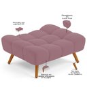 Ver imagem 4 de Puff Pet Cama Estofada para Cachorro Sofia L02 Suede Rosê - Inoviza