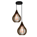Ver imagem 2 de Luminária Teto Lustre pendente balcão cozinha sala duplo:Chocolate