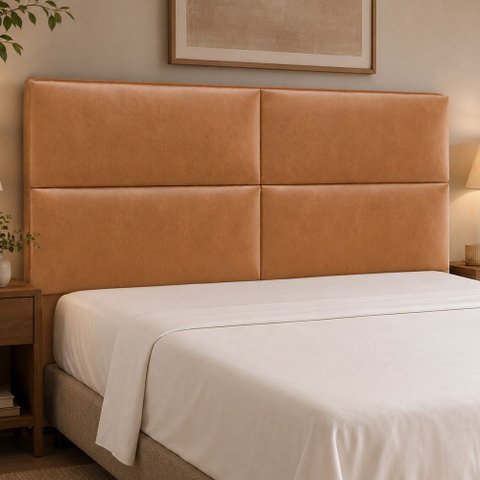 Cabeceira para Cama Box Queen 160cm Clypea Courino Caramelo - Sallar Home