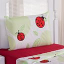 Ver imagem 6 de Kit Coordenado Cobre Leito Lençol Solteiro Alegria Vermelho Casa Show Enxovais