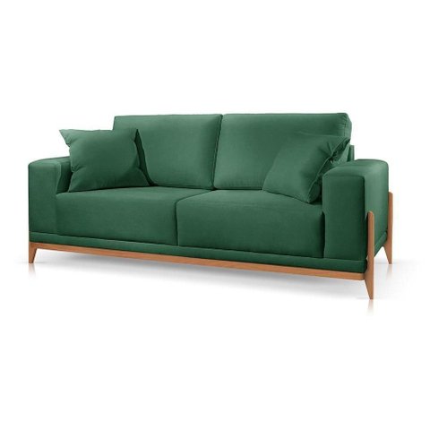 Sofá Paris 3 Lugares Linho Verde 2,30m Confortável
