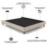 Cama Casal King Base Box Pés Madeira 203cm Suném P05 Veludo Bege - Lyam Decor - 4