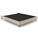 Ver imagem 2 de Cama Casal King Base Box Pés Madeira 203cm Suném P05 Veludo Bege - Lyam Decor