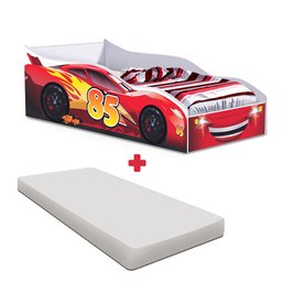 Cama Carro Vermelho Infantil Red Com Colchão Infantil Gabrielli Móveis - 2