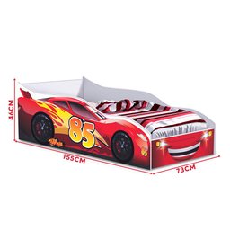 Cama Carro Vermelho Infantil Red Com Colchão Infantil Gabrielli Móveis - 4