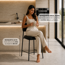 Ver imagem 5 de Kit 2 Banquetas Industriais Altas Camila Aço PU com Encosto Preto Cozinha