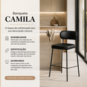 Ver imagem 6 de Kit 2 Banquetas Industriais Altas Camila Aço PU com Encosto Preto Cozinha