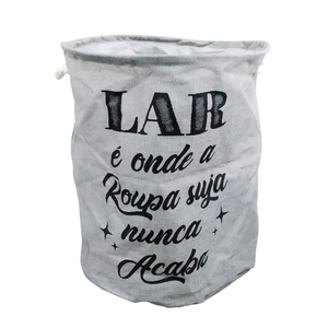 Cesto Saco Organizador Roupa Suja Dobrável Multiuso:cinza