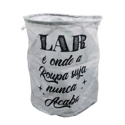 Cesto Saco Organizador Roupa Suja Dobrável Multiuso:cinza