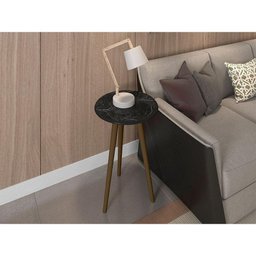 Mesa de Apoio Brilhante Nero Pintura Efeito Mármore - 1