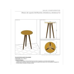 Mesa de Apoio Brilhante Nero Pintura Efeito Mármore - 2